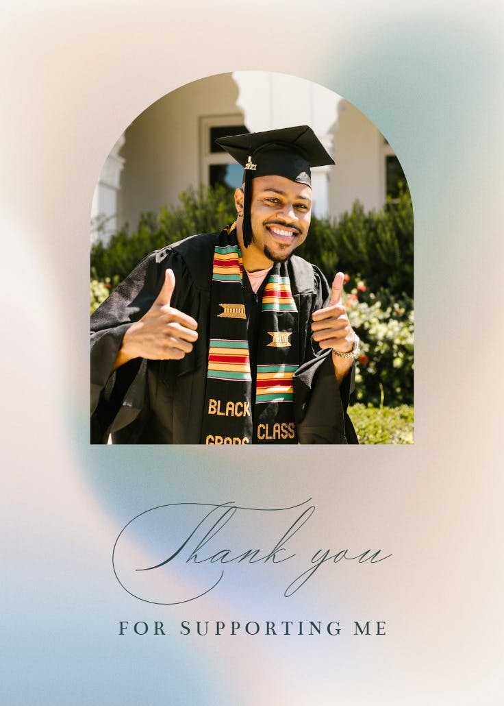 New chapter - graduation thank you card